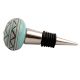 Sea Green Base Brown Pattern Etched Ceramic Wine Stopper (Pack Of One Piece)